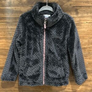 Fuzzy Dark Gray Columbia Jacket with Pockets